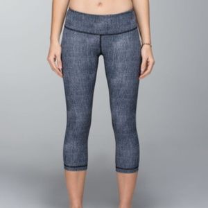 Lululemon Wunder Under Crop *Full-On Luxtreme (BURLAP TEXTURE BLACK DUNE/BLACK)